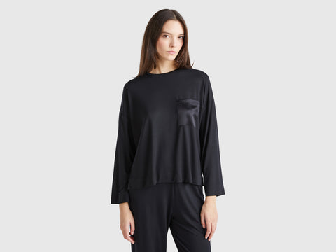 T-shirt com bolso pequeno em seda - ucb_image_F