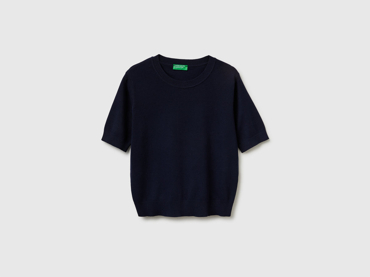 Dark blue short sleeve sweater - ucb_image_FS