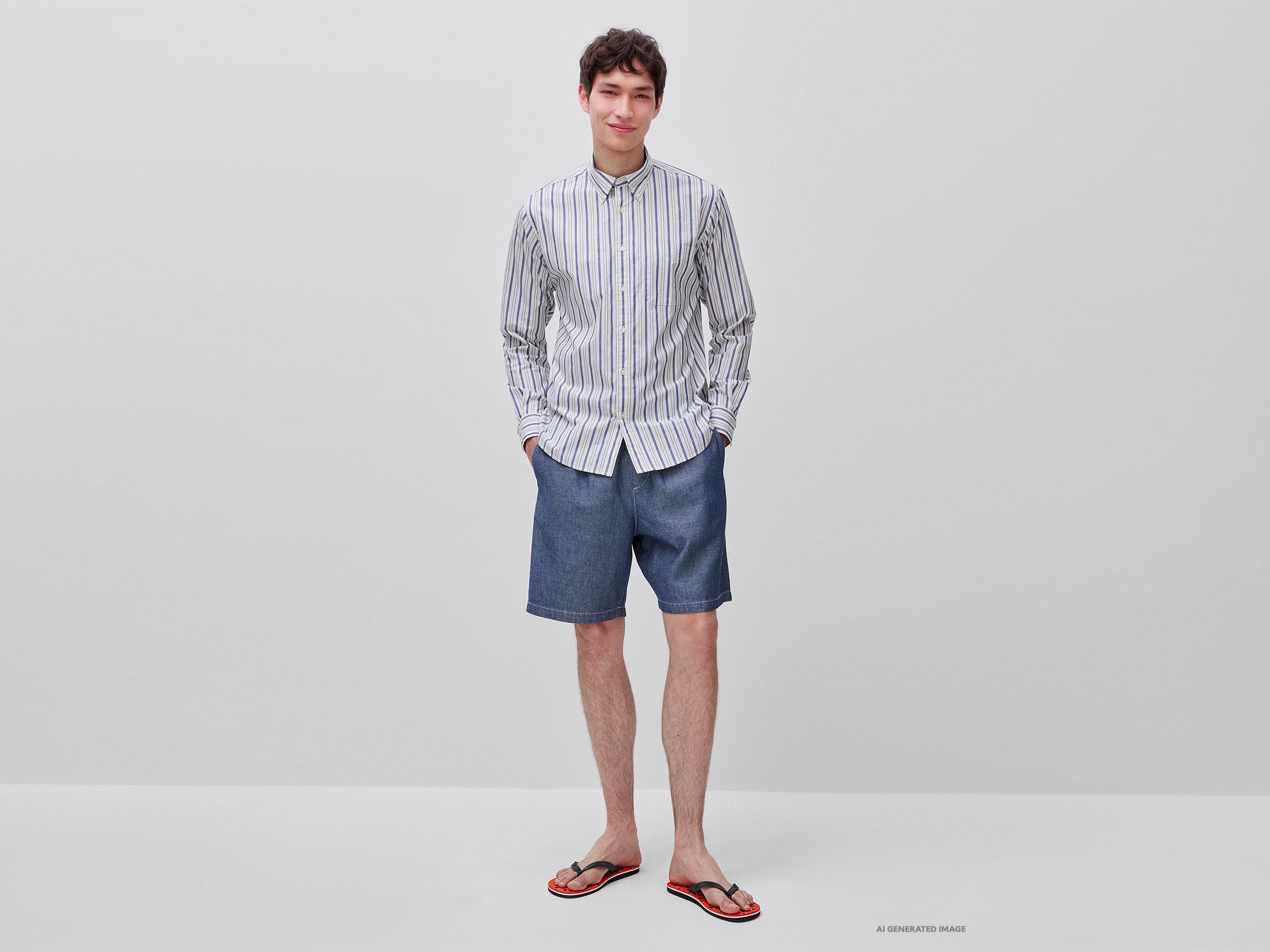 Camisa button down às riscas - ucb_image_FY