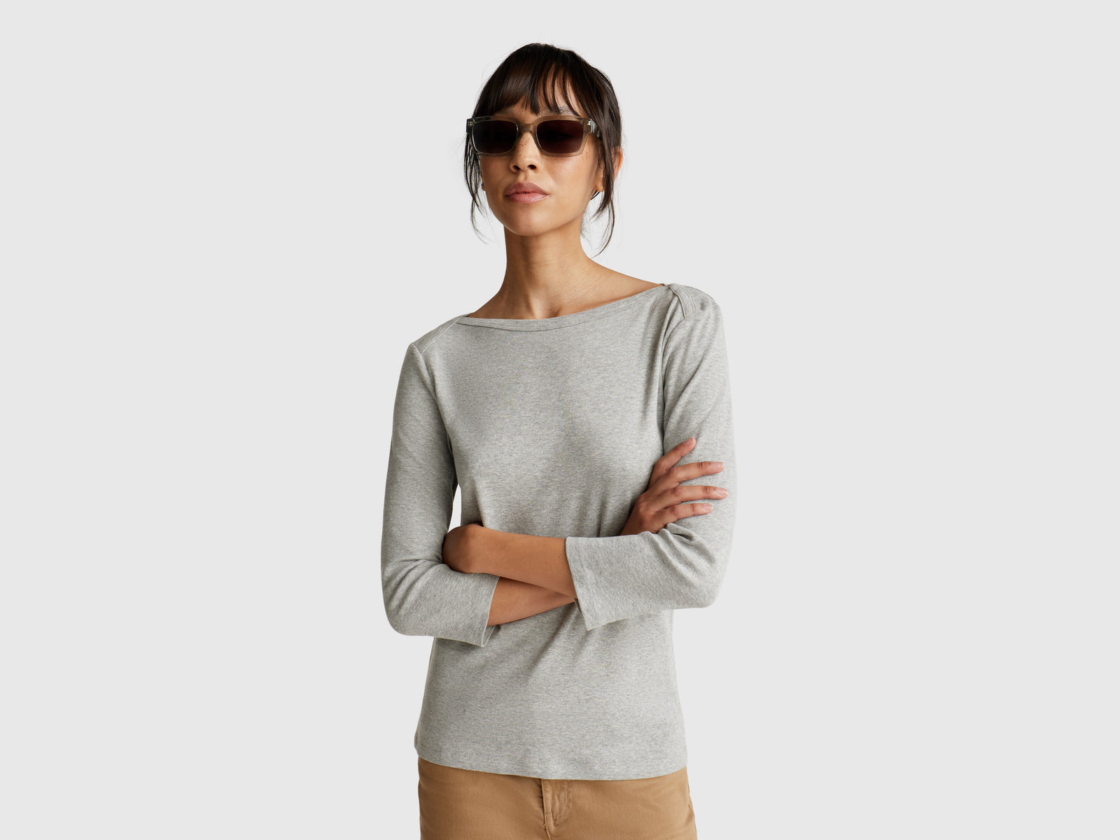 T-shirt com decote à barco - ucb_image_F