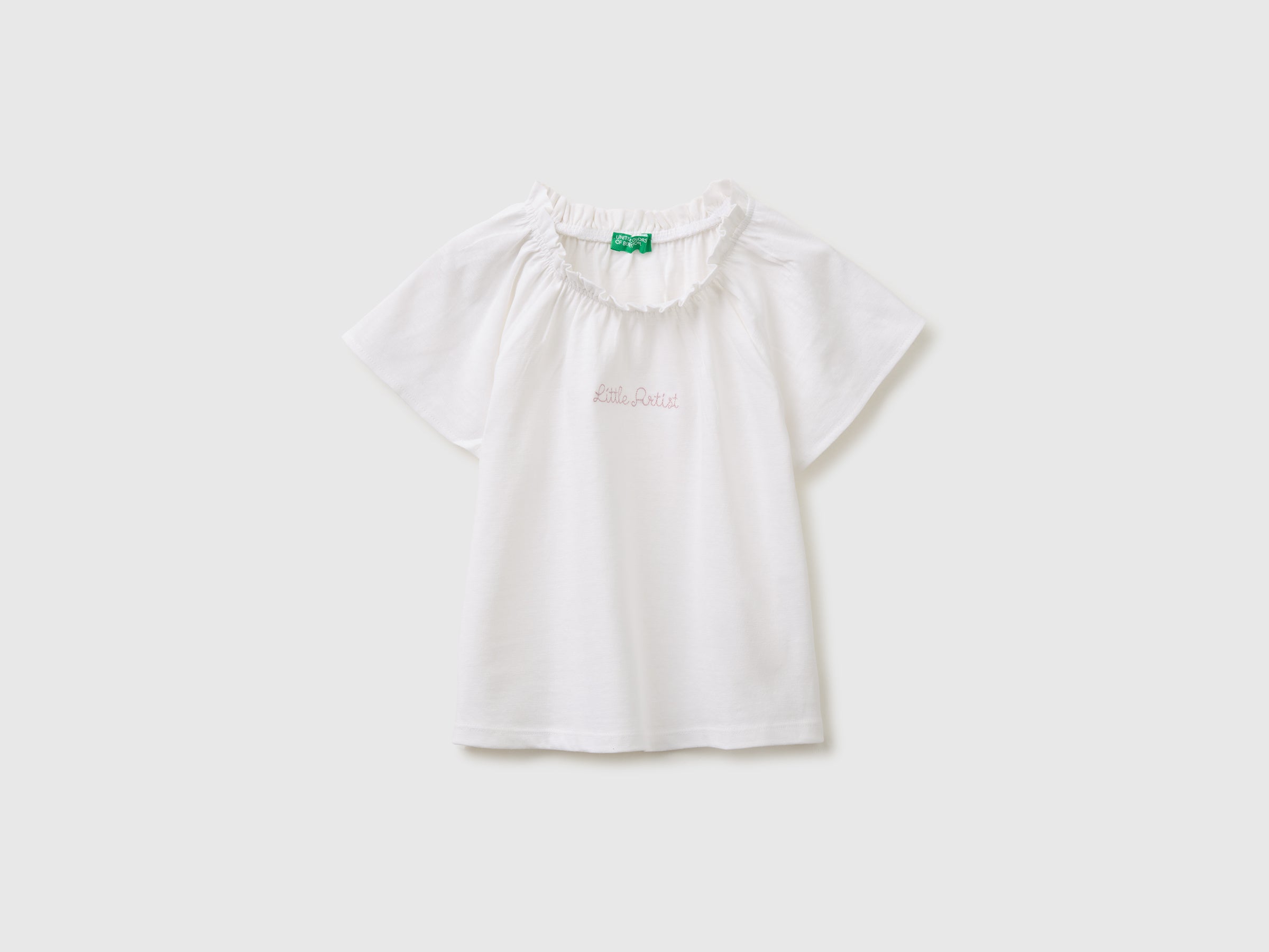 Linen blend ruffle neck T-shirt - ucb_image_FS