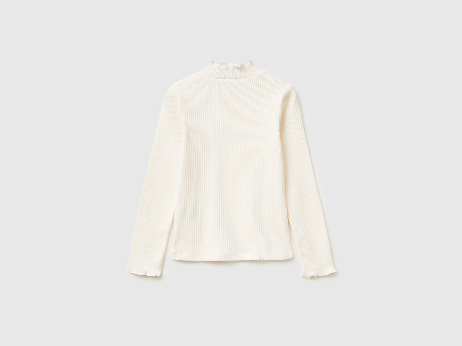 T-shirt de gola alta em mistura de algodão quente - ucb_image_BS