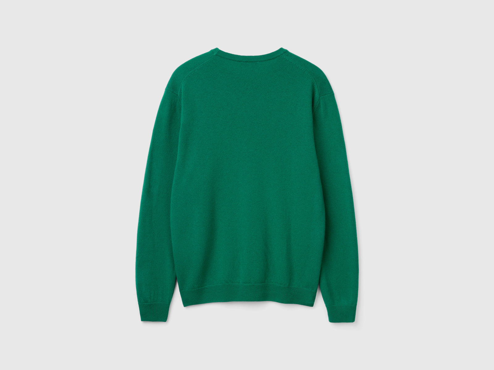 Camisola de gola redonda verde floresta em pura lã Merino - ucb_image_BS