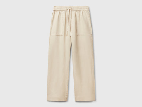Trousers in pure linen with elastic - ucb_image_FS