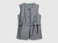 Long pinstriped waistcoat with belt - ucb_image_FS