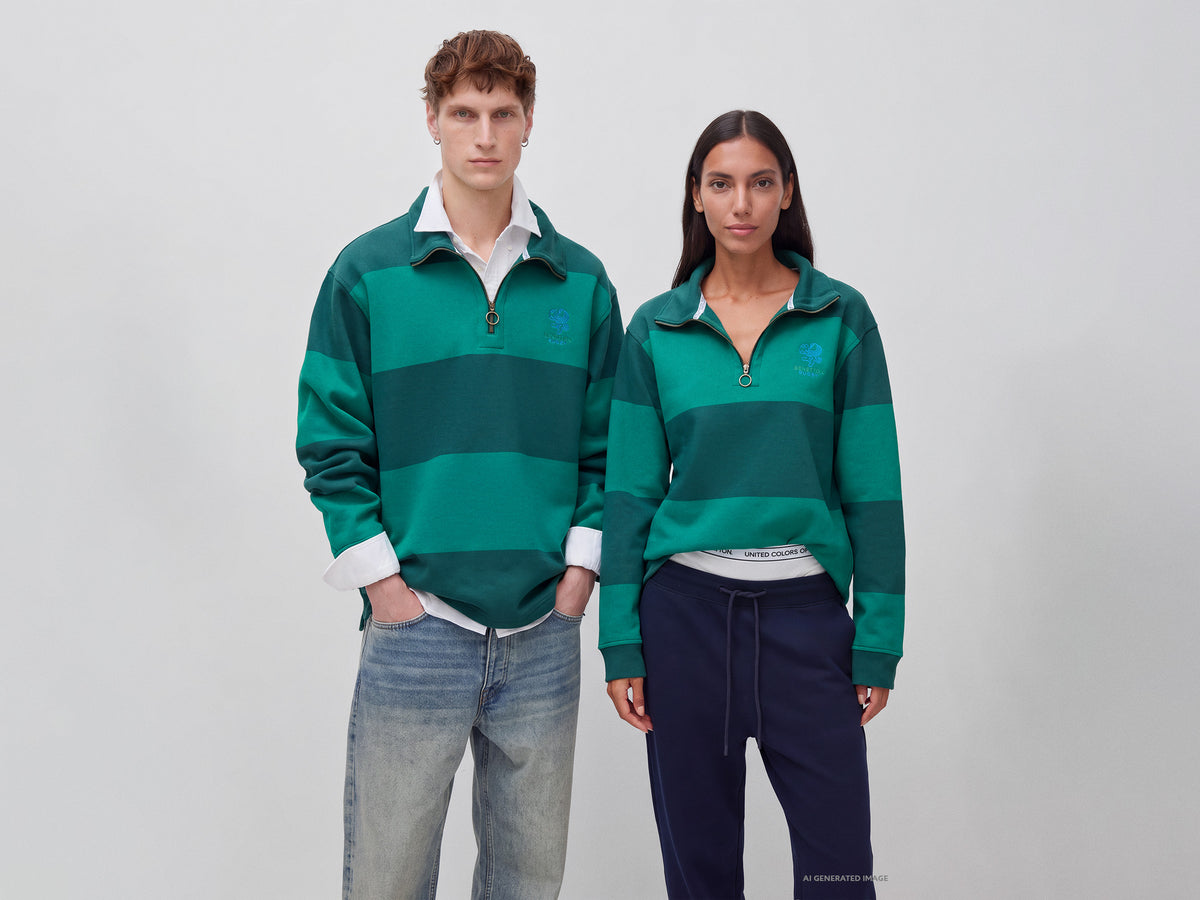 Sweat às riscas Benetton Rugby 100% algodão - ucb_image_F