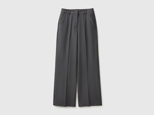 Pantaloni ampi in misto viscosa stretch