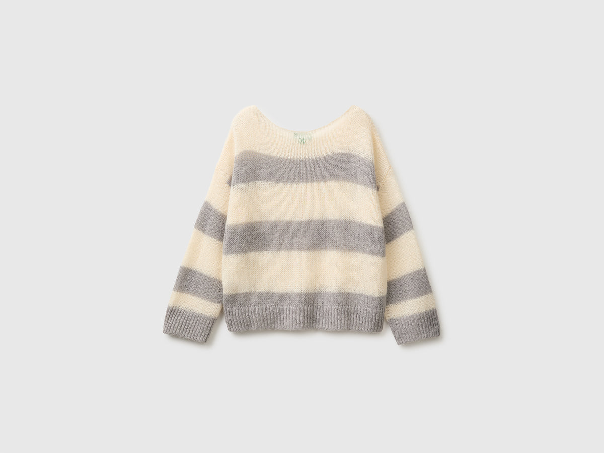 Camisola em mistura de mohair às riscas bicolor boxy fit - ucb_image_BS