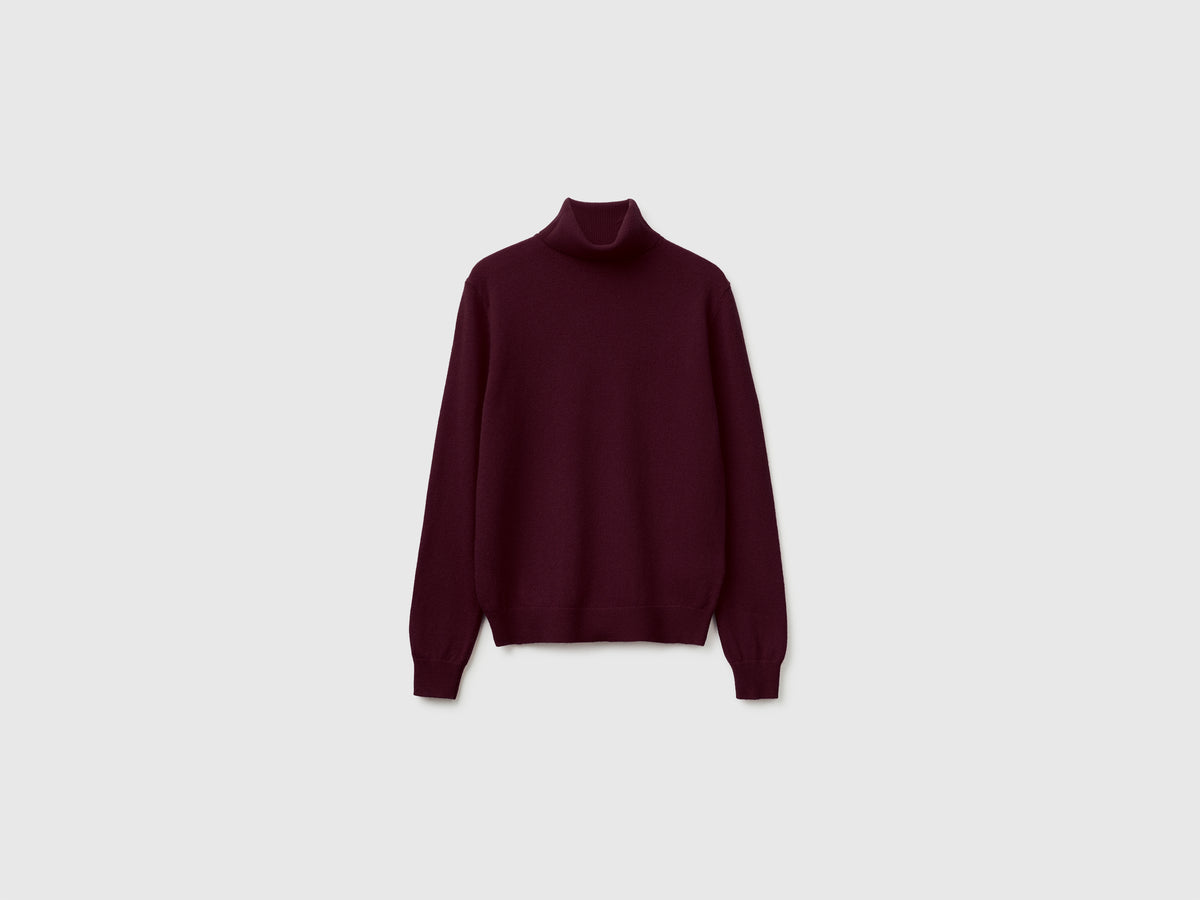 Camisola de gola alta ameixa em pura lã Merino - ucb_image_FS