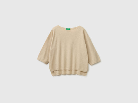 Camisola boxy fit em mistura de linho - ucb_image_FS