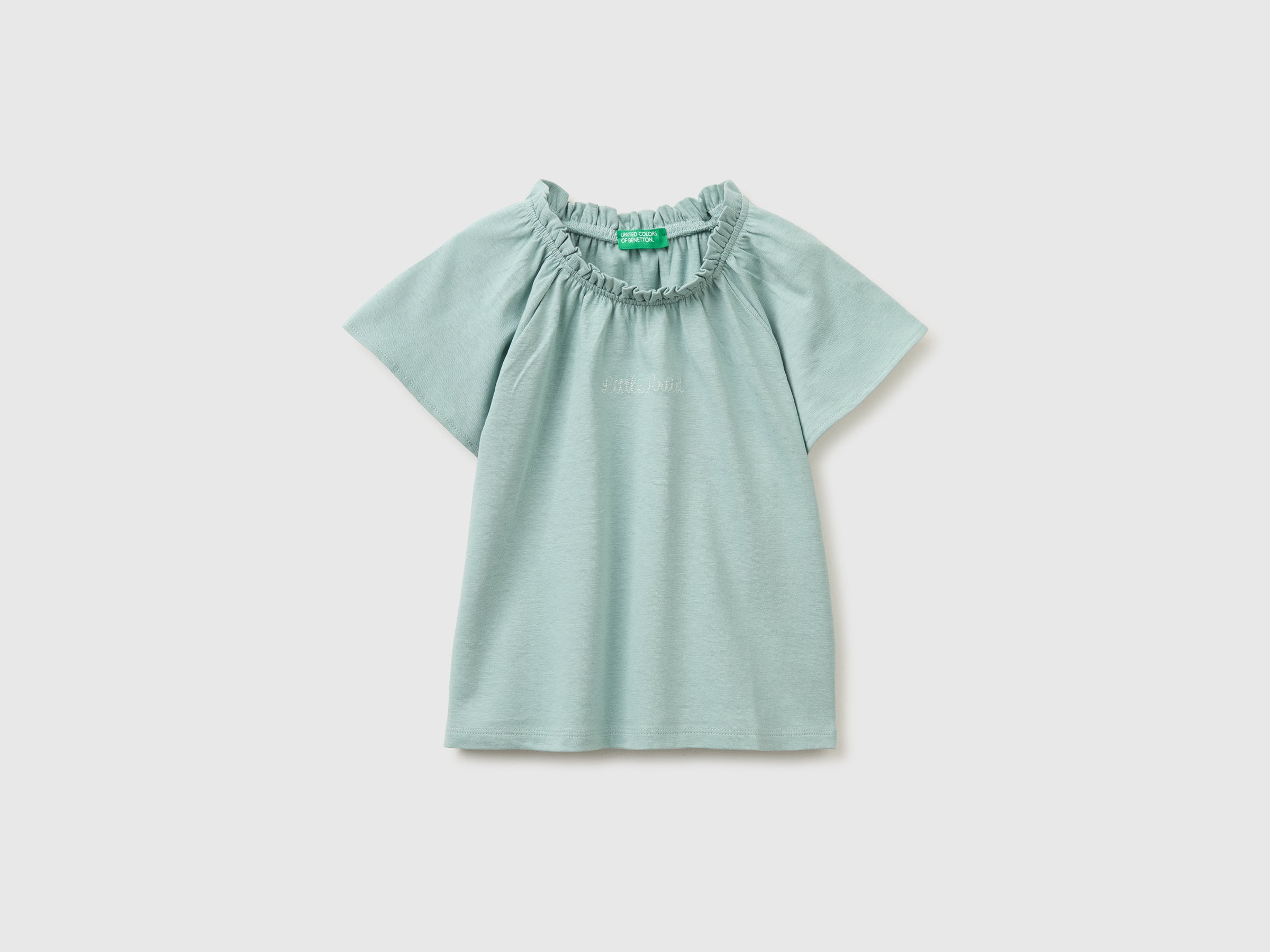 Linen blend ruffle neck T-shirt - ucb_image_FS