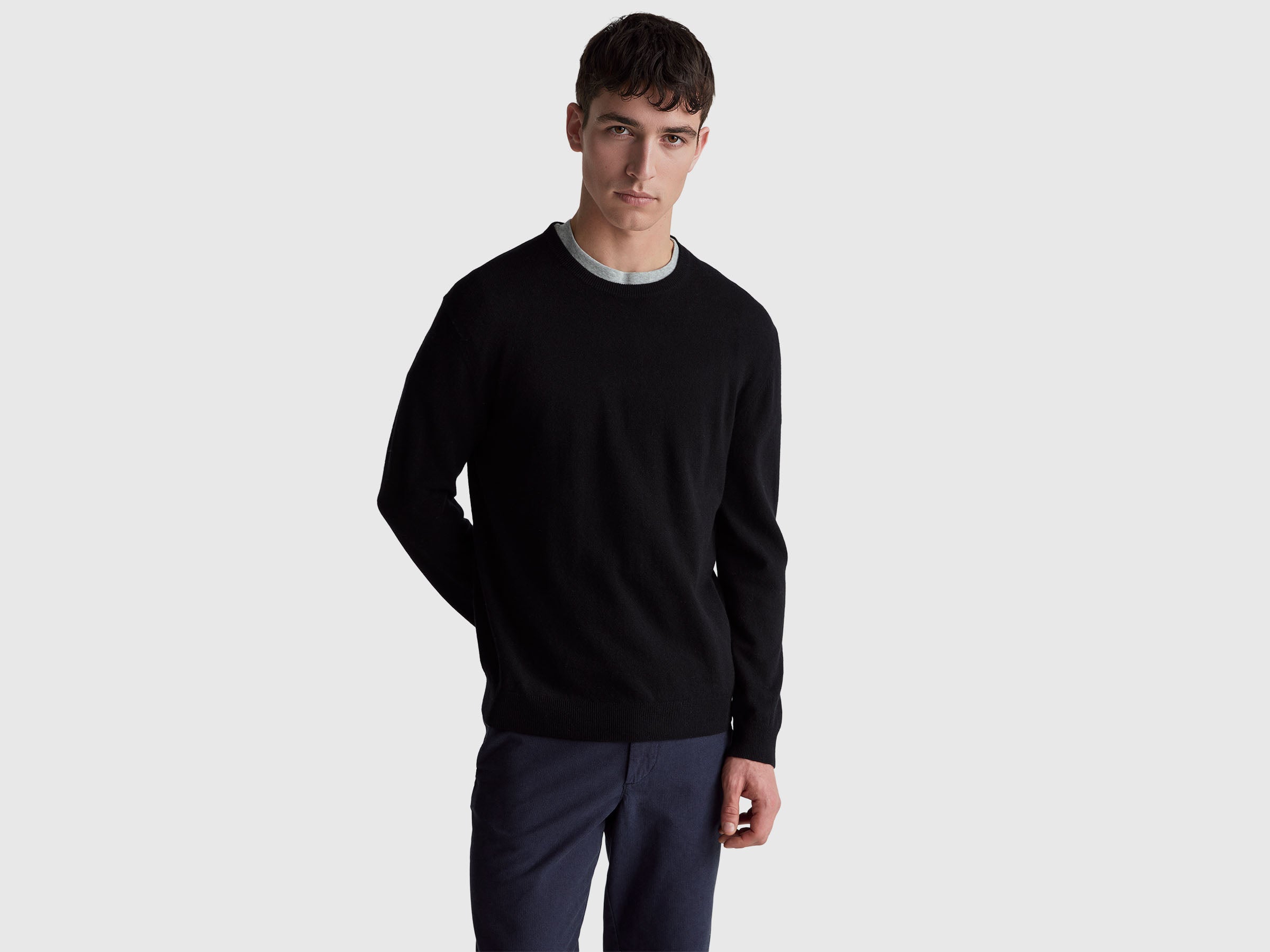 Black sweater in pure Merino wool - ucb_image_F