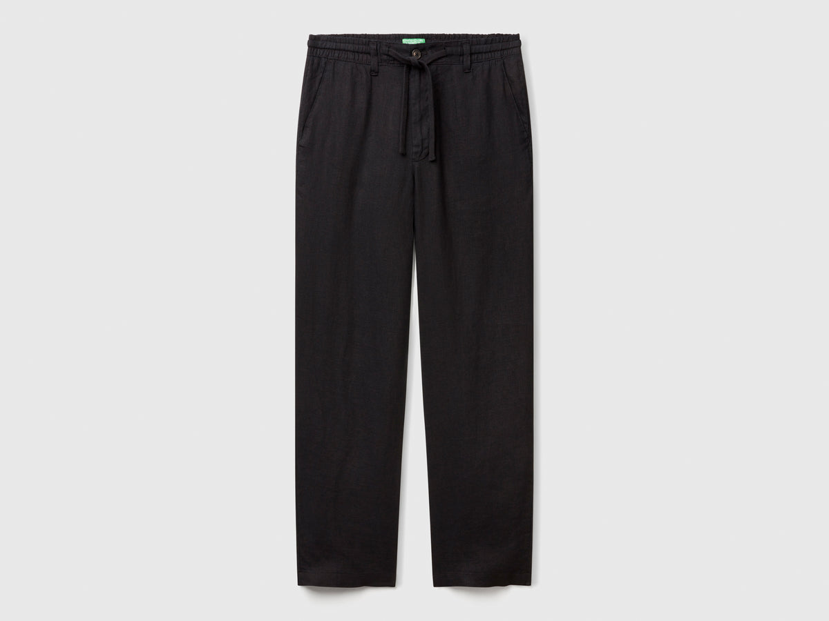 Trousers in pure linen with drawstring - ucb_image_FS