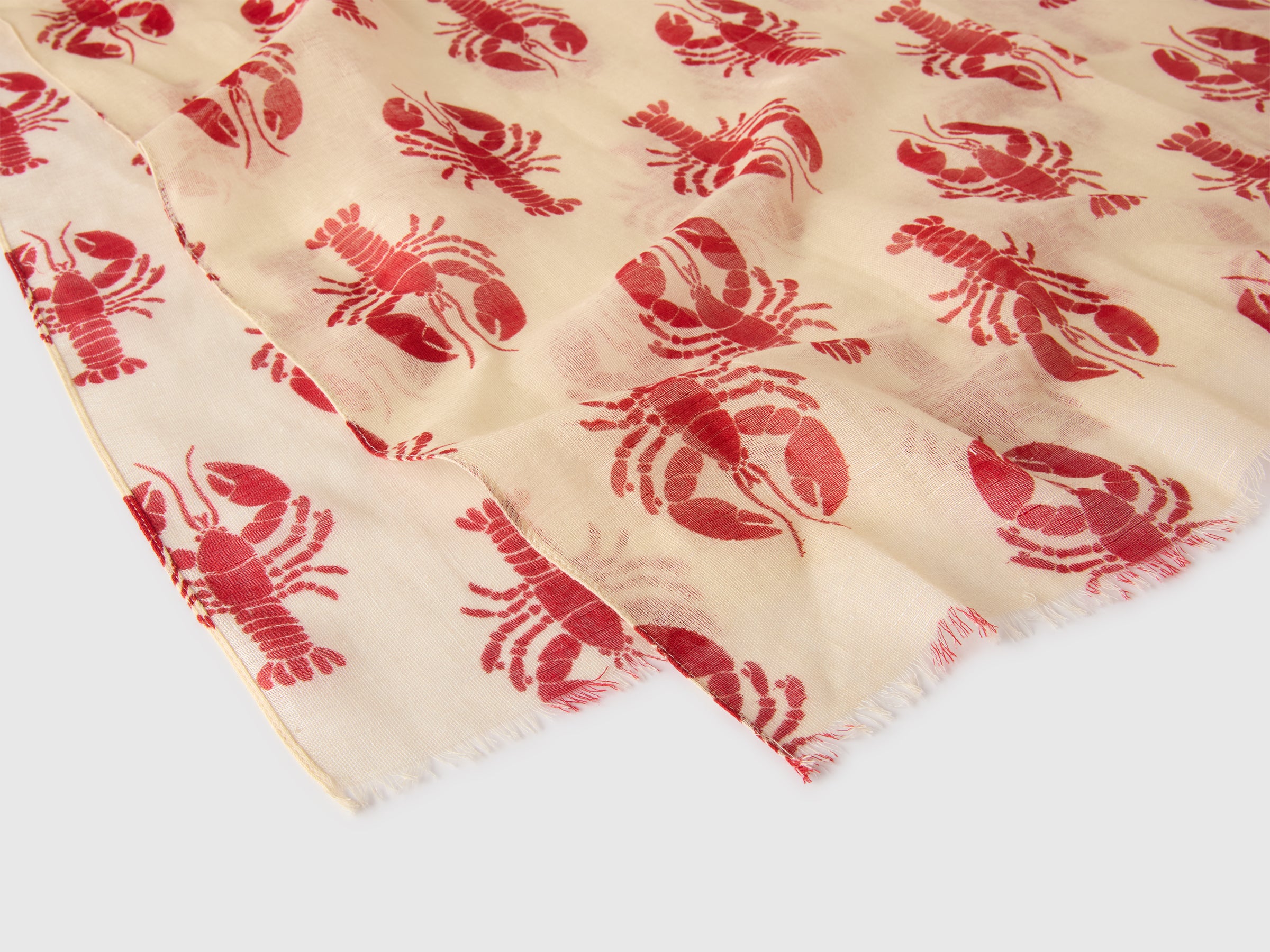 Lobster print scarf in linen blend - ucb_image_DS1