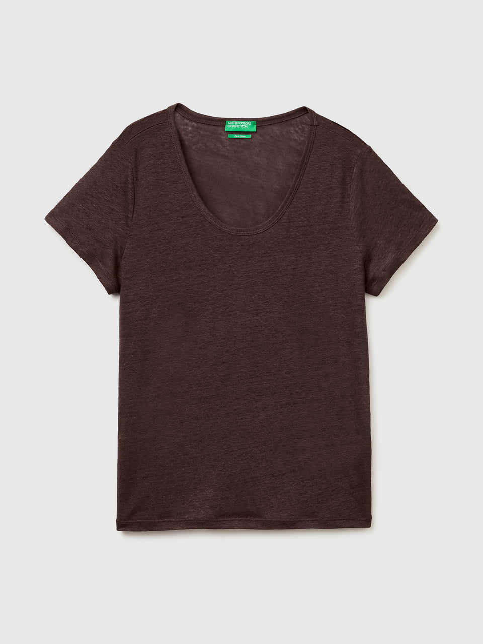 T-shirt de gola redonda em linho puro - ucb_image_FS