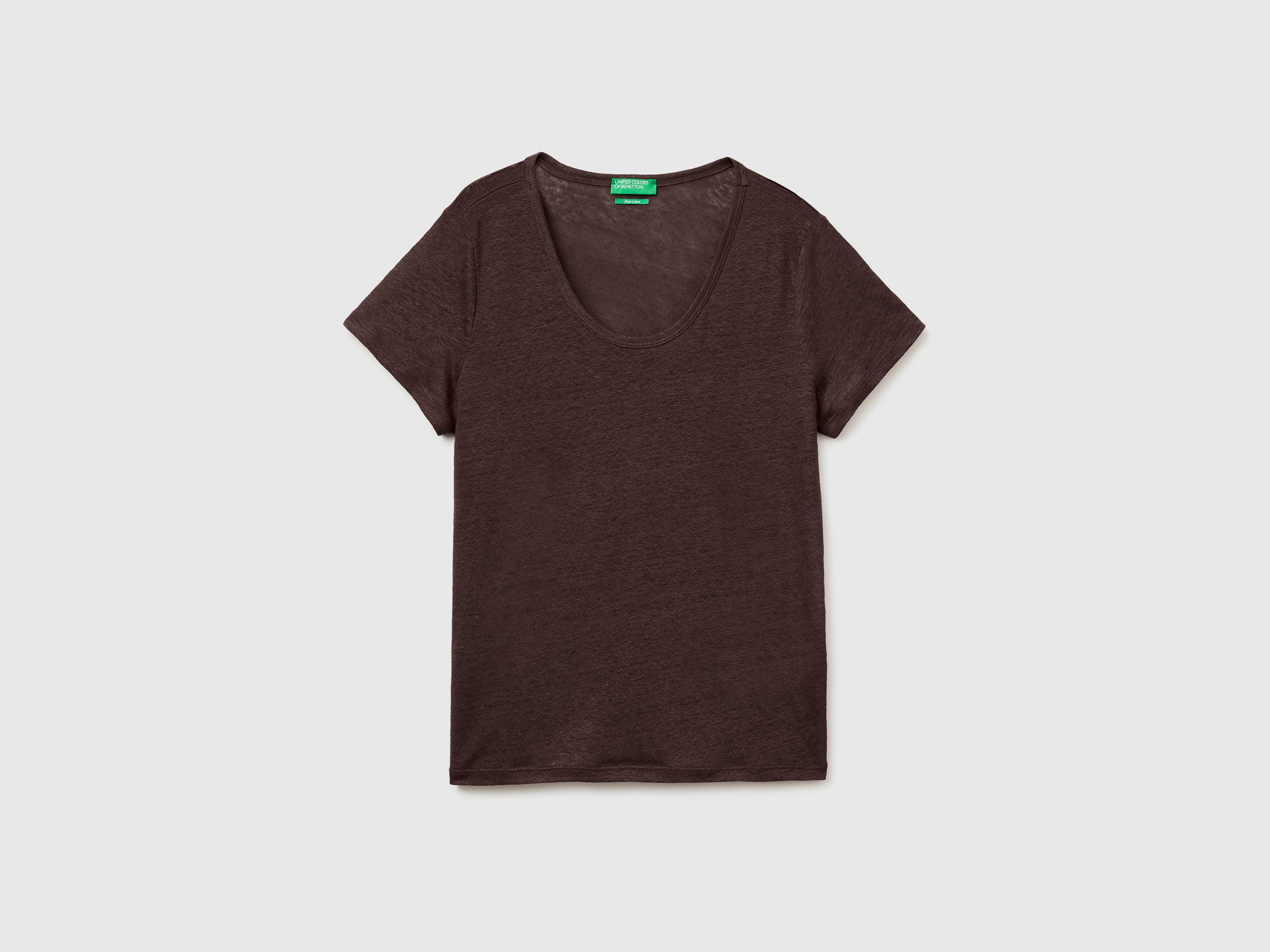 T-shirt de gola redonda em linho puro - ucb_image_FS