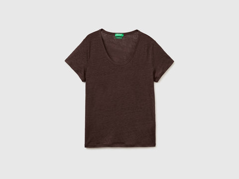 T-shirt de gola redonda em linho puro - ucb_image_FS