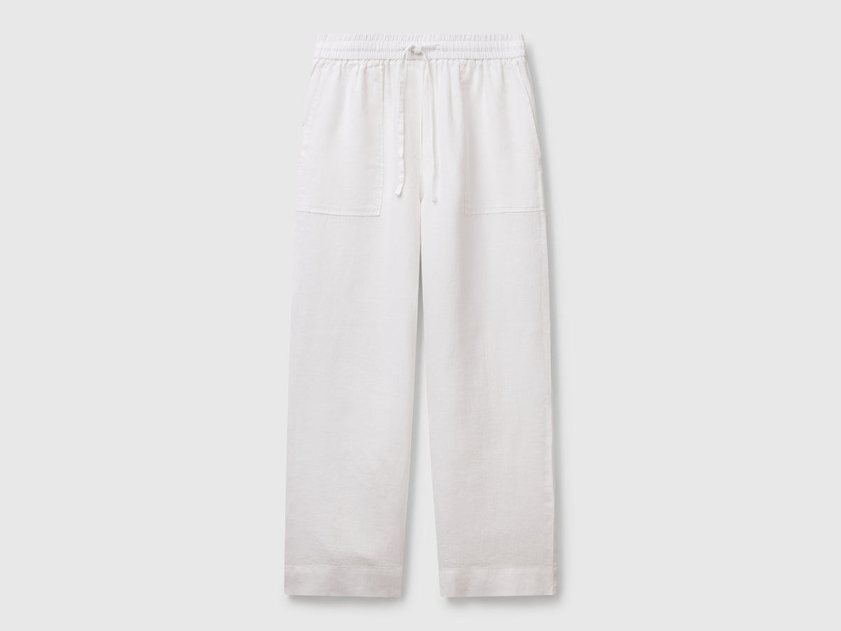 Trousers in pure linen with elastic - ucb_image_FS