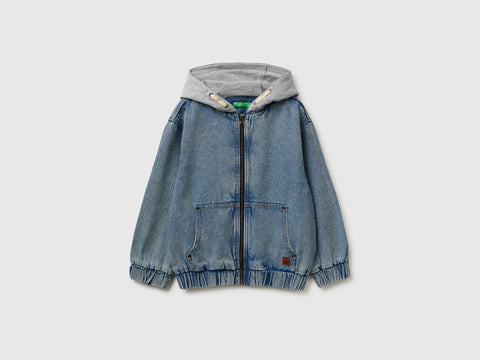Denim bomber jacket with fleece hood - ucb_image_FS