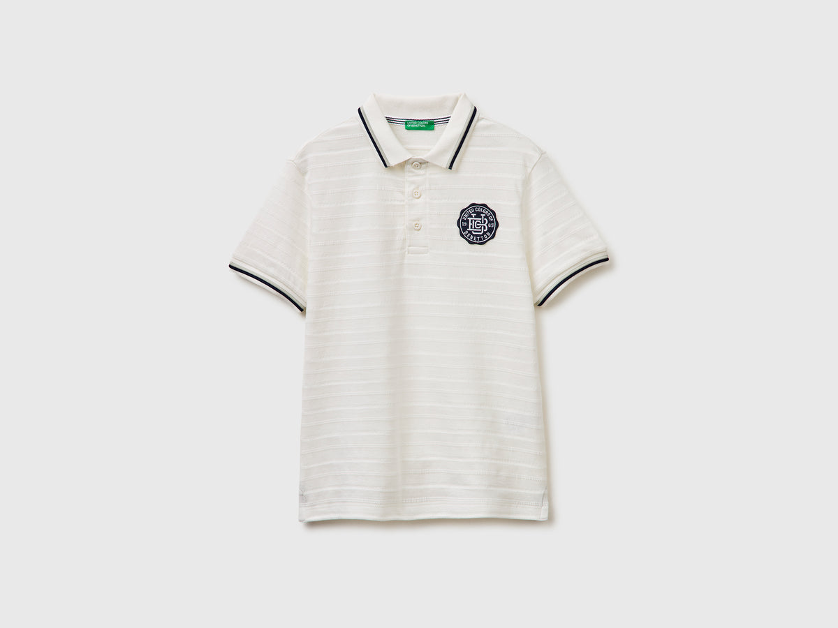 Striped polo shirt with patch - ucb_image_FS
