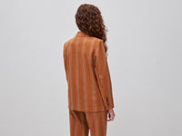 Blazer às riscas em mistura de linho  - ucb_image_B