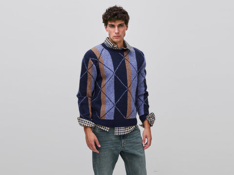 Camisola com riscas e losangos em mistura de lã e alpaca - ucb_image_F