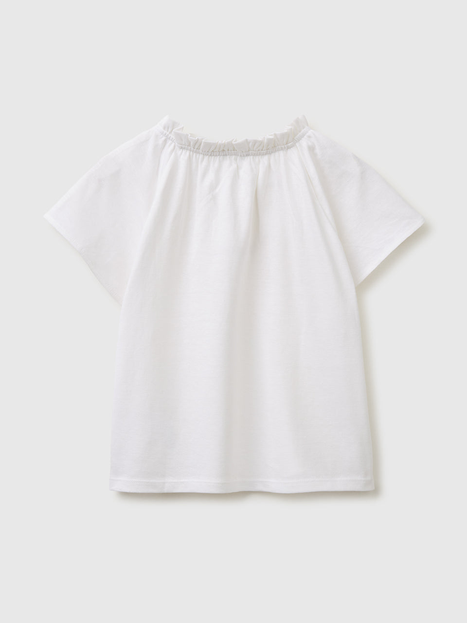Linen blend ruffle neck T-shirt - ucb_image_BS