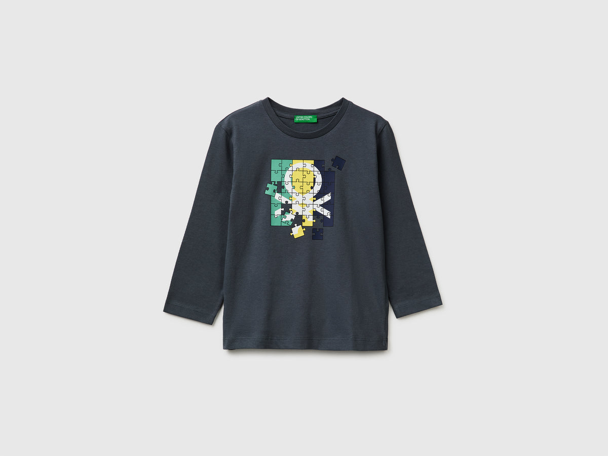 T-shirt in organic cotton with logo print - ucb_image_FS