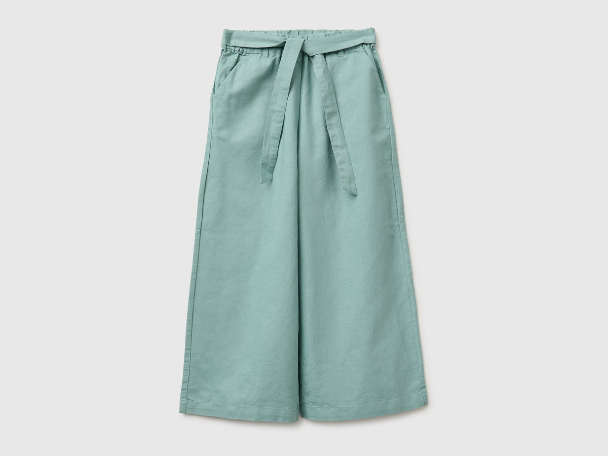 Linen blend trousers with sash - ucb_image_FS