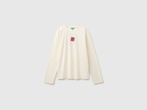 T-shirt in cotone bio con ricamo