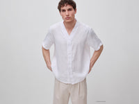 Camisa decote em V em linho puro - ucb_image_F