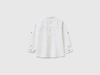 Linen blend mandarin collar shirt - ucb_image_BS