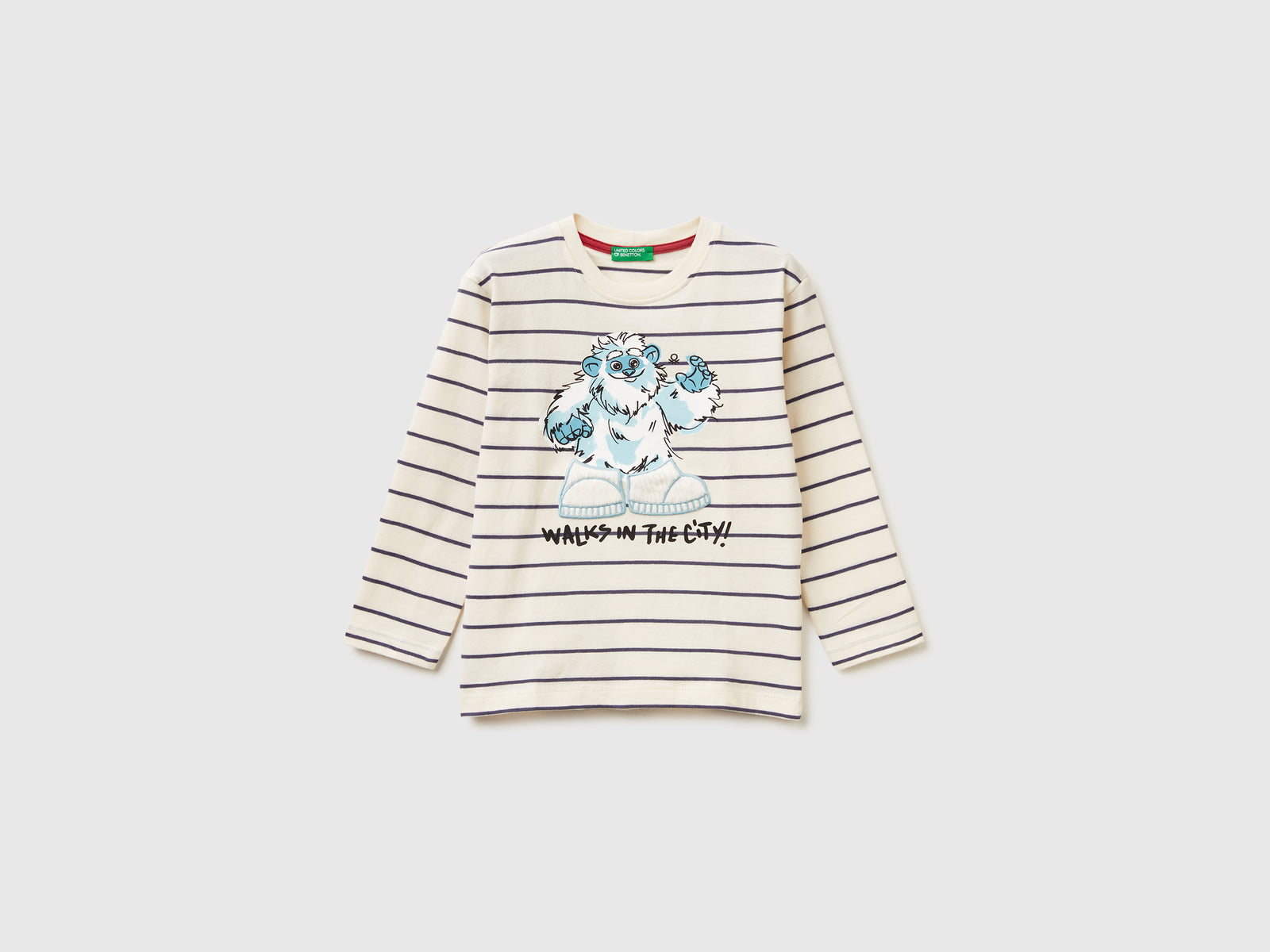 T-shirt às riscas com estampa - ucb_image_FS