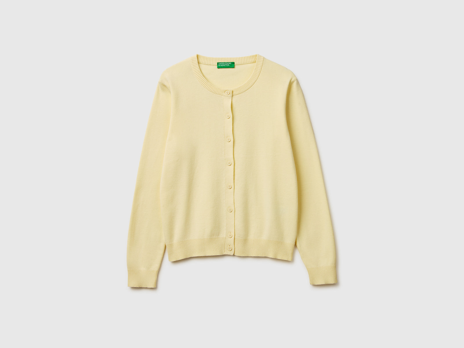 Light yellow cardigan in cotton tricot - ucb_image_FS