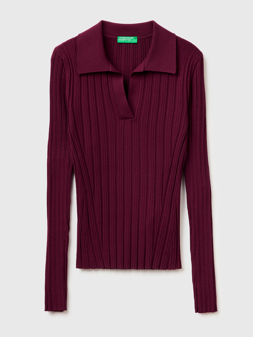 Ribbed sweater with polo collar - ucb_image_FS