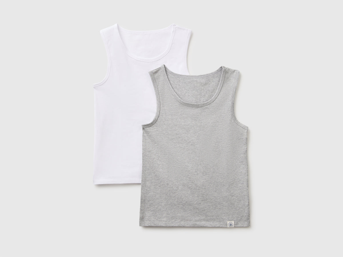 Duas t-shirts sem mangas interiores em algodão stretch - ucb_image_FS