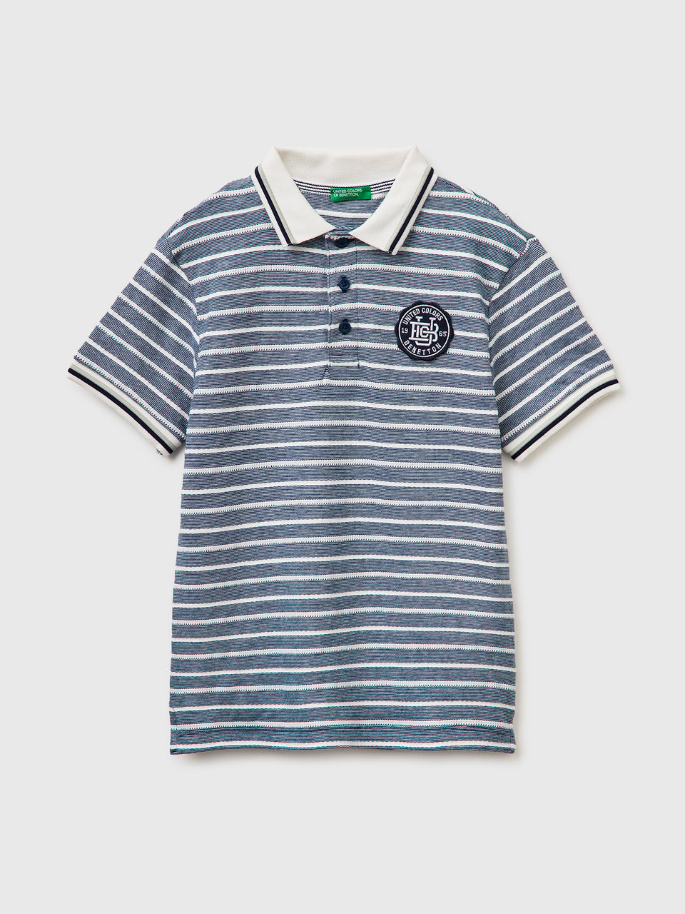 Striped polo shirt with patch - ucb_image_FS