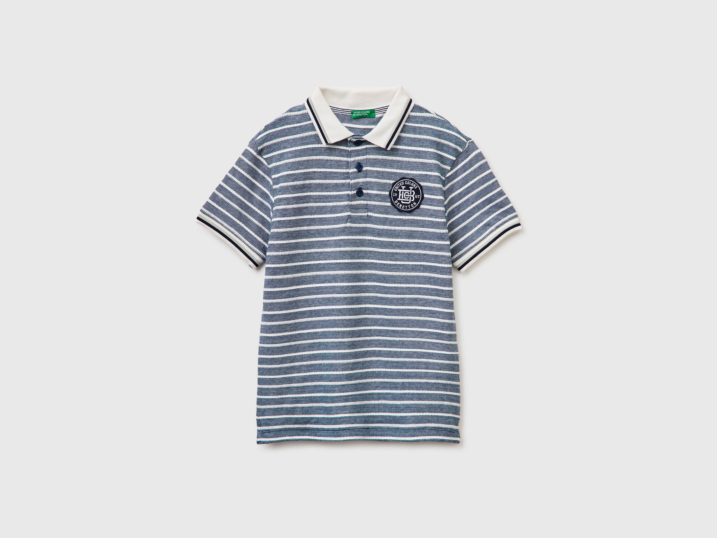 Striped polo shirt with patch - ucb_image_FS