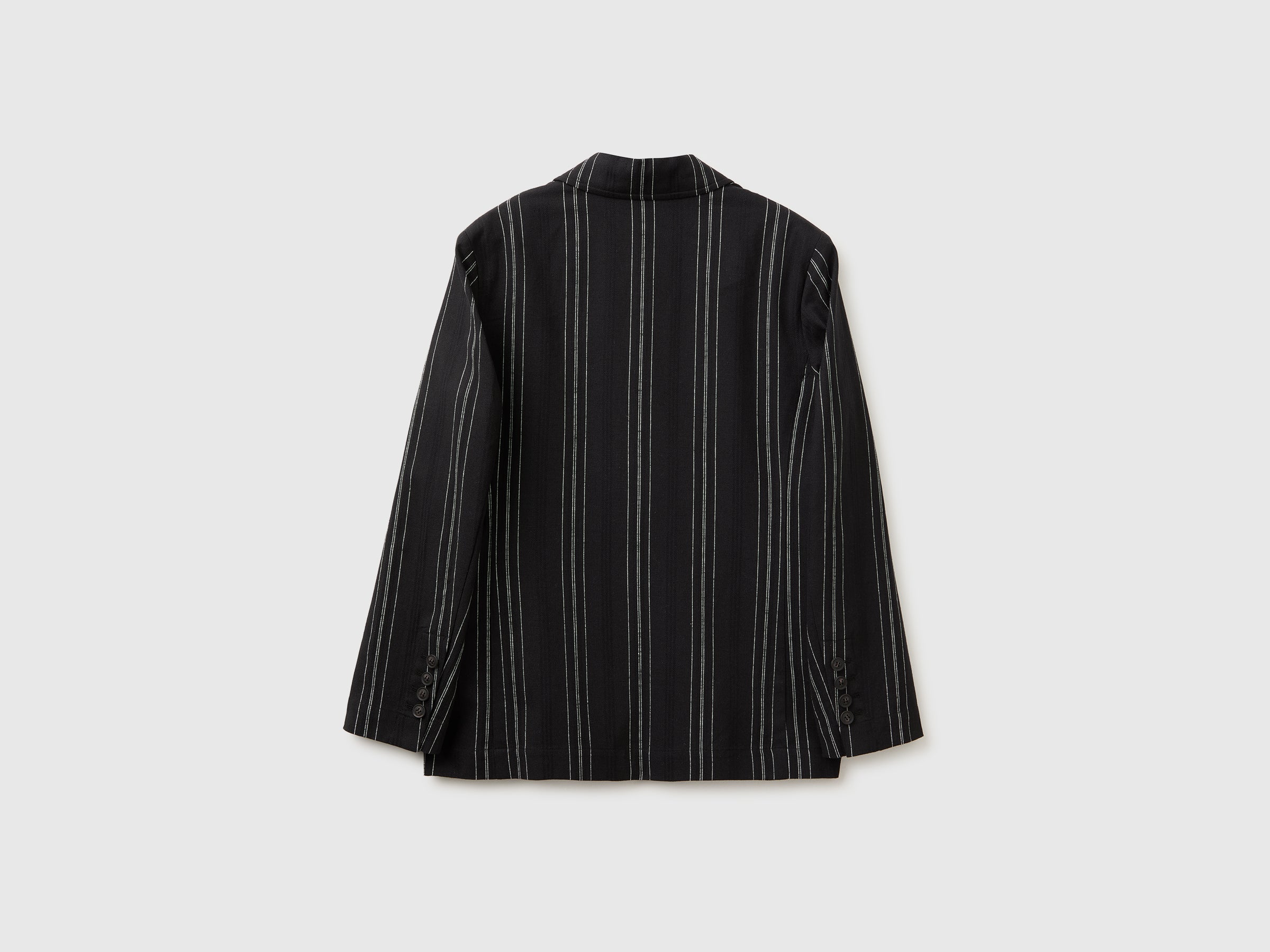 Blazer às riscas em mistura de linho  - ucb_image_BS