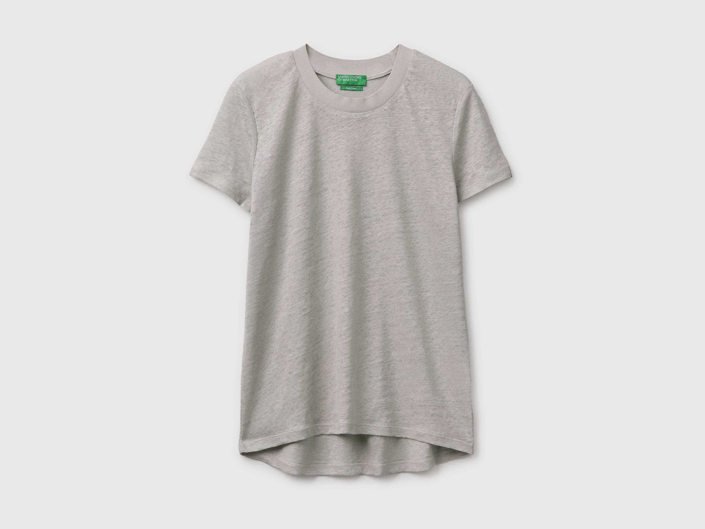 T-shirt com gola redonda em linho puro - ucb_image_FS