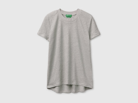 T-shirt com gola redonda em linho puro - ucb_image_FS