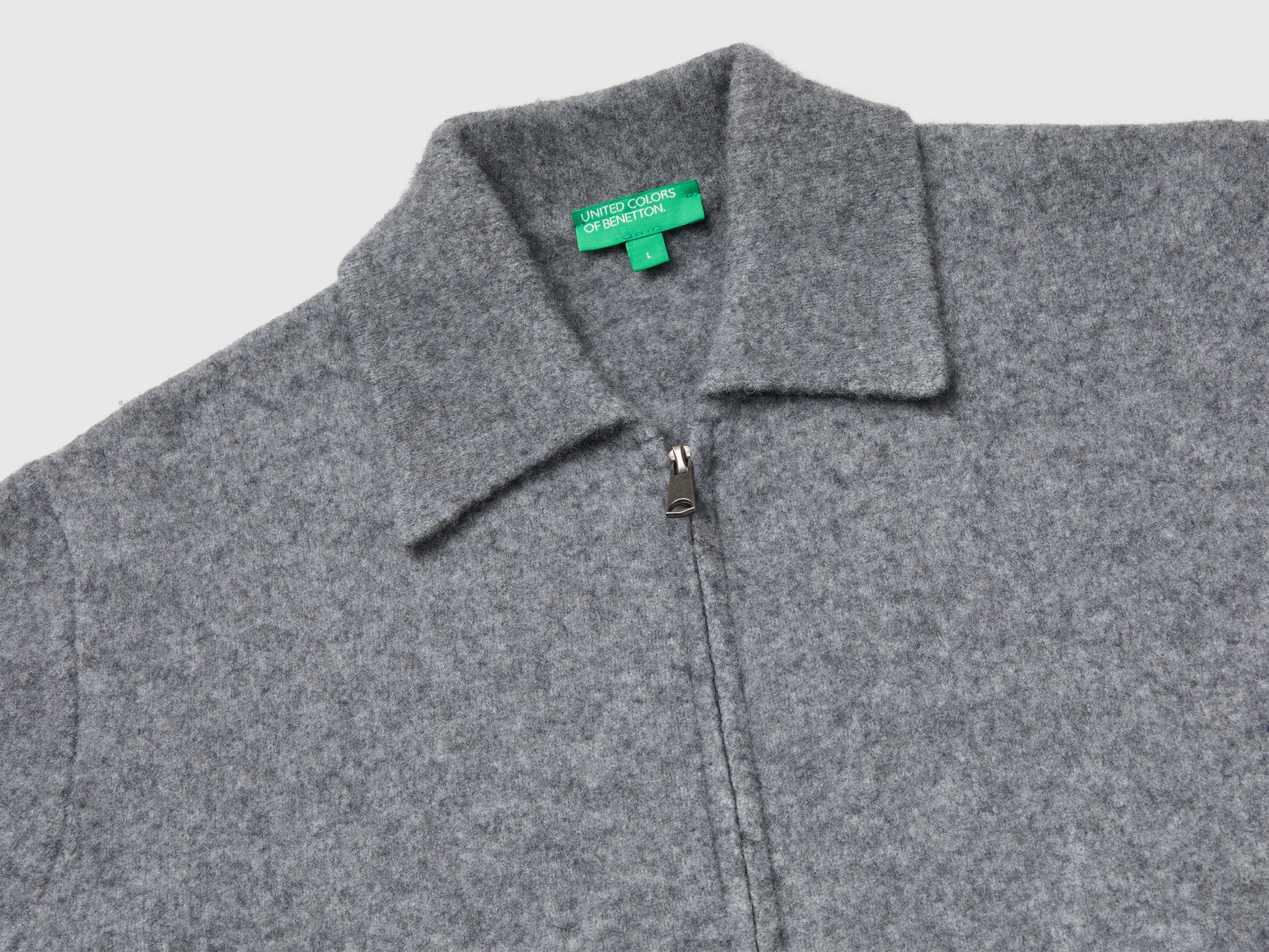 100% boiled wool jacket with zip