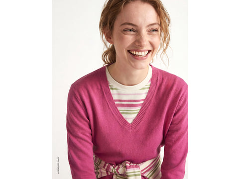 Camisola ameixa em algodão tricot com decote em V - ucb_image_F
