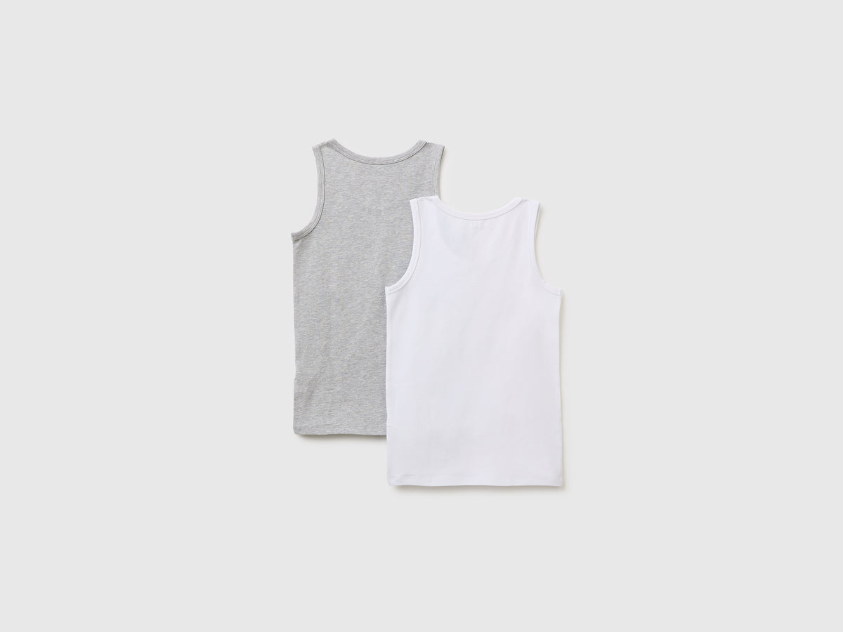 Duas t-shirts sem mangas de roupa interior em algodão stretch - ucb_image_BS