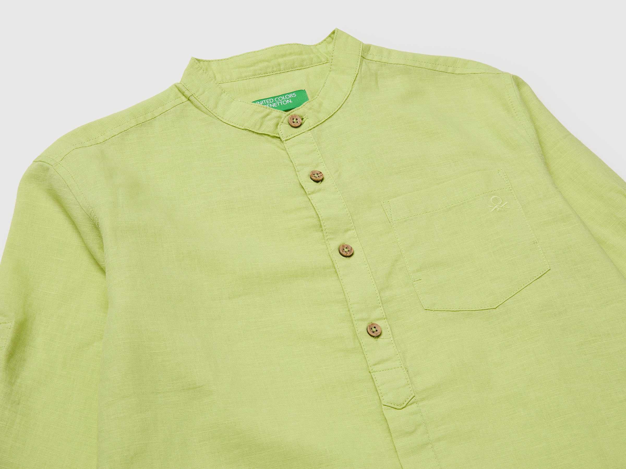 Linen blend mandarin collar shirt - ucb_image_DS1