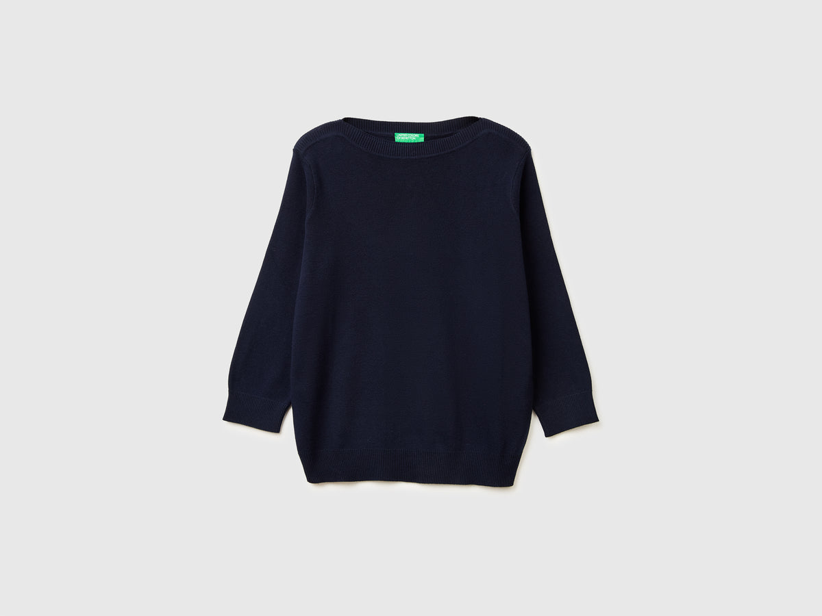Dark blue sweater with boat neck - ucb_image_FS