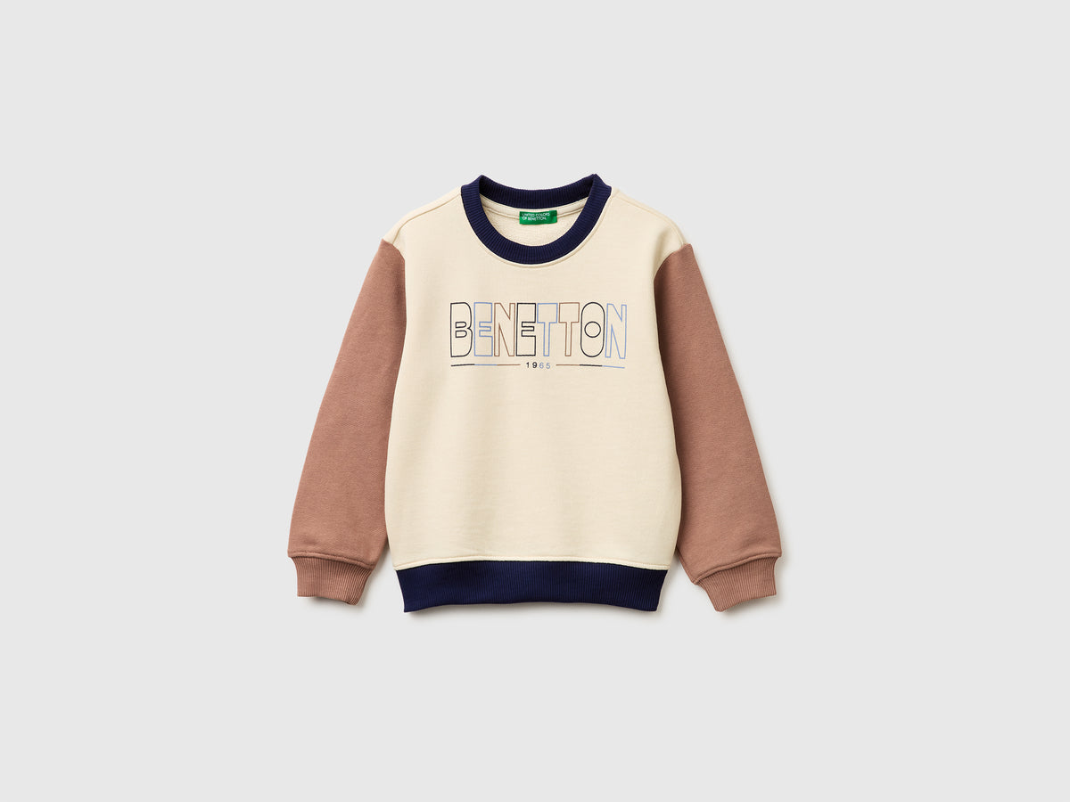 Organic cotton sweatshirt with logo print - ucb_image_FS