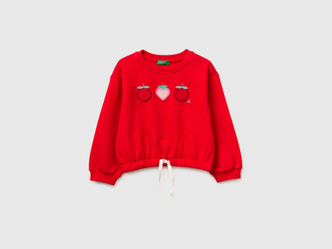 Cropped sweatshirt with fruit appliqué - ucb_image_FS
