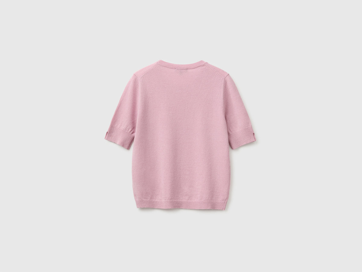 Camisola de manga curta lilás em pura lã Merino - ucb_image_BS