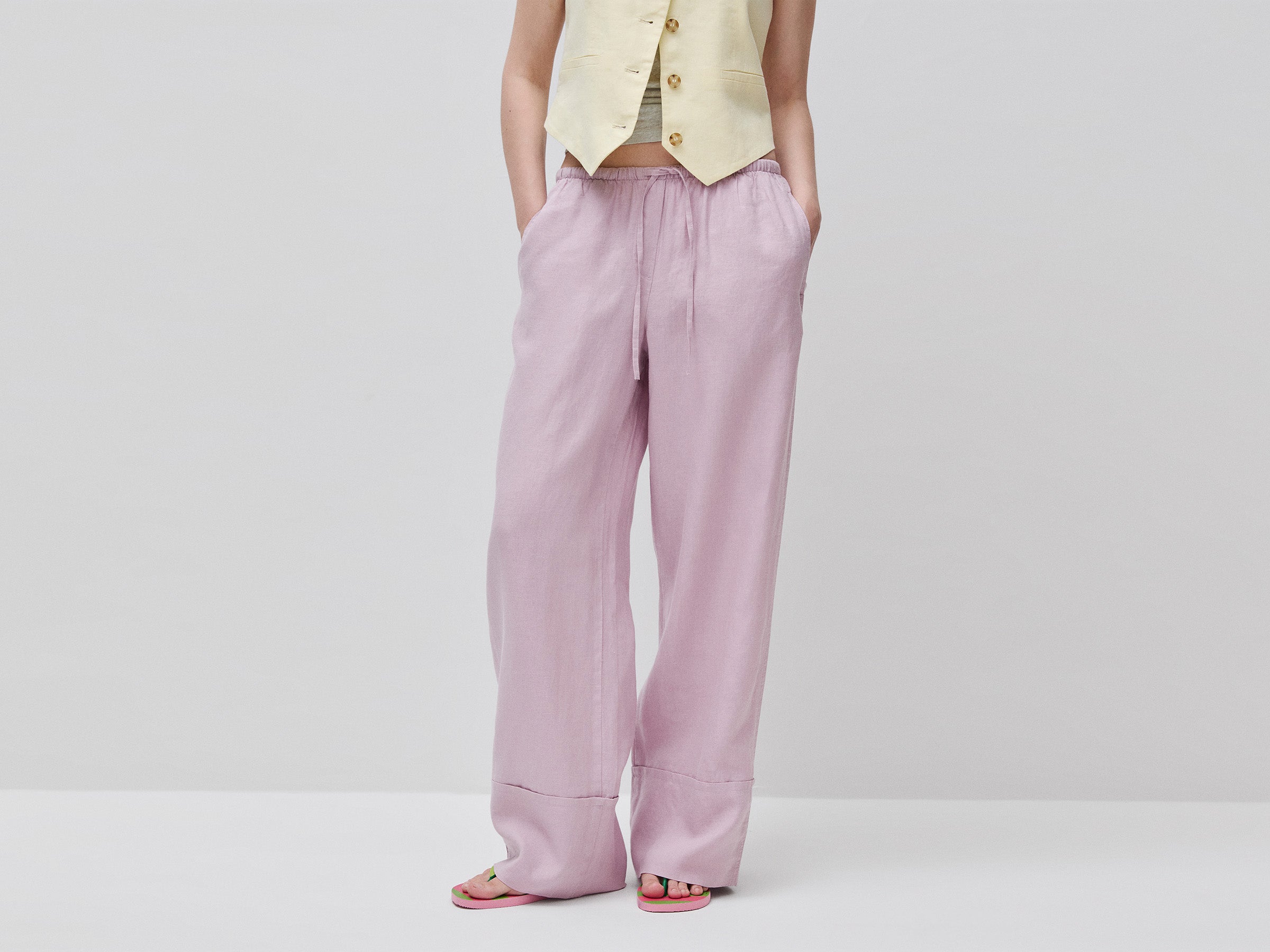 Calças com dobra 100% linho - ucb_image_F